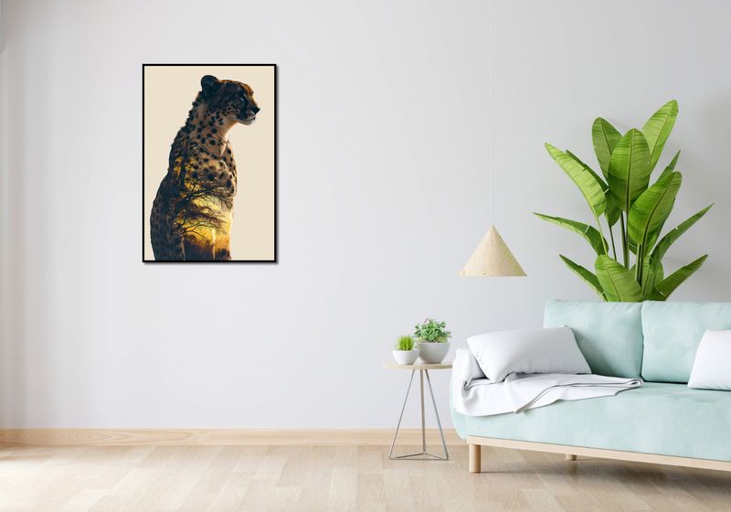 Plakat 61x90,5cm Gepard Duch Sawanny zdjęcie 4