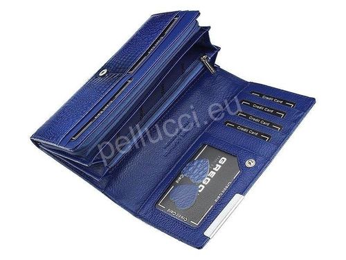 Portfel damski skórzany PELLUCCI GF106 Niebieski na Arena.pl