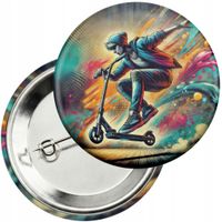 Przypinka z agrafką 59mm - HULAJNOGA SKATE SPORT OLLIE