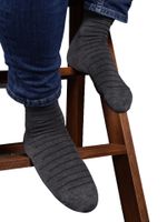 Skarpety męskie bambusowe eleganckie krótkie w paski szare 43-46 YOCLUB