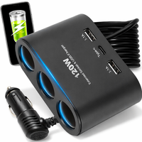 ROZDZIELACZ GNIAZDA ZAPALNICZKI ŁADOWARKA SAMOCHODOWA USB-C USB QC 120W