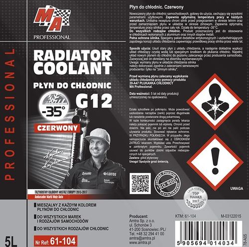 Płyn do chłodnic MA Professional G12 czerwony 5 l na Arena.pl