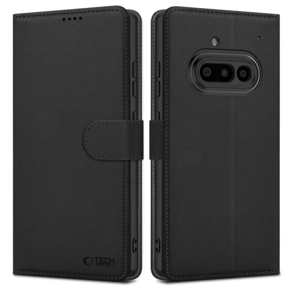 Etui Tech-Protect Wallet na Nothing Phone 3A - czarny mat zdjęcie 1