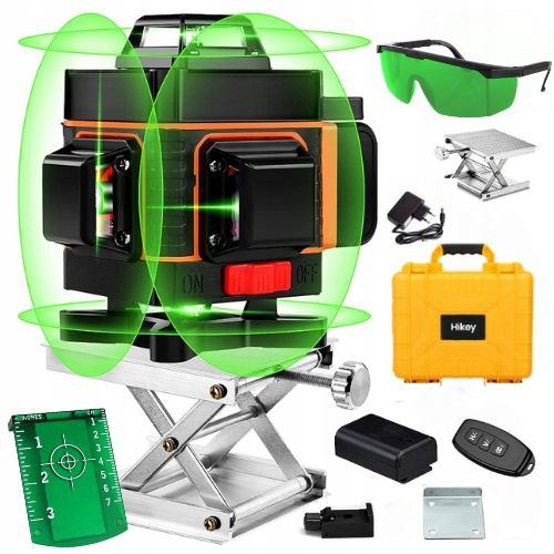 POZIOMICA LASEROWA BLOKADA WAHADŁA 360 LASER KRZYŻOWY DUŻY STATYW +BATERIE zdjęcie 1