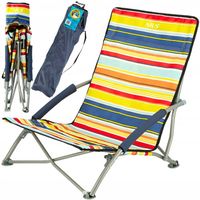 Krzesło Turystyczne Składane Plażowe Kempingowe Fotel Leżak Z Oparciem NILS