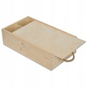 Pudełko drewniane na wina ze sznurkiem decoupage