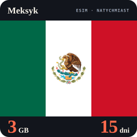 Karta eSIM Internet Meksyk 3 GB na 15 dni - bez rejestracji
