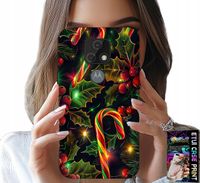 ETUI DO MOTOROLA MOTO E7 PLUS - LASKA CUKROWA, JEMIOŁA, CHOINKA + SZKŁO