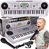 KEYBOARD ORGANY PIANINO Z MIKROFONEM WYŚWIETLACZ LED 54 KLAWISZE DO GRANIA
