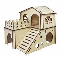 DREWNIANY DOMEK DLA CHOMIKA MYSZKI GRYZONIA KLATKA