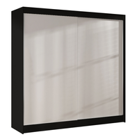 Szafa przesuwna Basti X 200cm - garderoba - CZARNY/BIAŁY