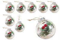 KULE AKRYLOWE PLSTIKOWE 9 kula BOMBKI 8cm Z DEKORACJĄ