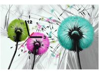 60CM 40CM ZEGAR OBRAZ KOLOROWE DMUCHAWCE DRUK PŁÓTNO RAMA