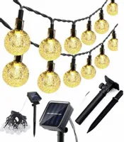 GIRLANDA LAMPKI OGRODOWE SOLARNE 50 LED 9,5M CIEPŁE ZAWIESZKI OGRODOWE KULE
