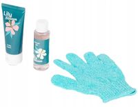 Zestaw upominkowy prezentowy 50mlx 2 żel pod prysznic+balsam do ciała+myjka