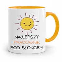 Dla Pracownika Kubek Żółty Najlepszy Pracownik Z Nadrukiem Ze Zdjęciem