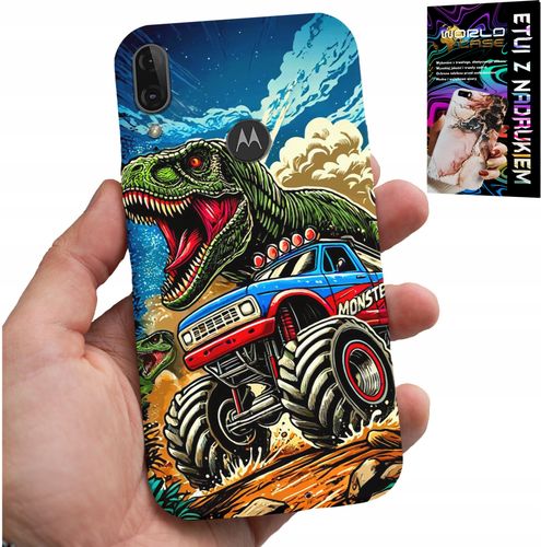 ETUI DO MOTOROLA MOTO E6 PLUS -DINOZAUR W MONSTERTRUCKU WZORY DLA DZIECI na Arena.pl