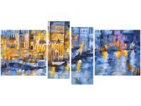 120CM 55 OBRAZ 4 ELEM WENECJA NOCĄ ŚCIENNY