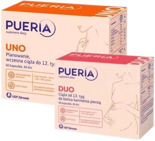 PUERIA UNO + DUO witaminy dla kobiet w ciąży 60+90 na Arena.pl