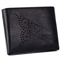 skórzany portfel męski ze zdobionym frontem — buffalo wild