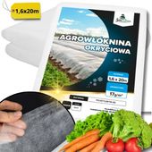 WŁÓKNINA BIAŁA 1,6X20M 17G OTULINA DO OGRODU OKRYCIOWA WIOSENNA FLIZELINA