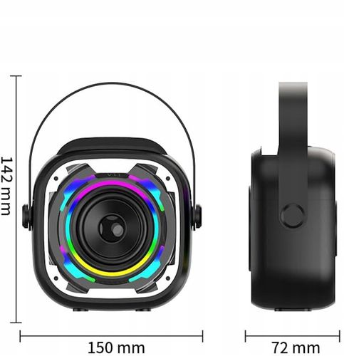 ZESTAW KARAOKE Z 2 MIKROFONY BEZPRZEWODOWE GŁOŚNIK BLUETOOTH LED KOLOROWA na Arena.pl