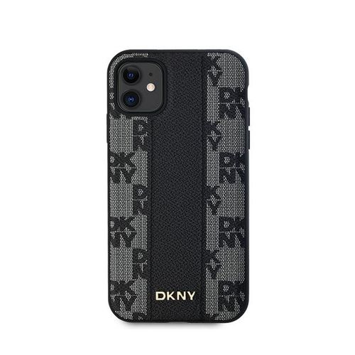 DKNY Leather Checkered Mono Pattern MagSafe - Etui iPhone 11 (czarny) na Arena.pl