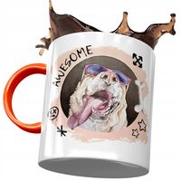 Kubek Pomarańczowy Z Pieskiem Psem Słodki Prezent Z Nadrukiem Ze Zdjęciem