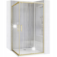KABINA PRYSZNICOWA 90x90 NAROŻNA ROZSUWANA ZŁOTA REA CITY BRUSH GOLD