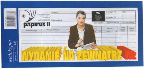 wz - wydanie na zewnątrz 1/3 a4 - papirus - 10 szt. na Arena.pl