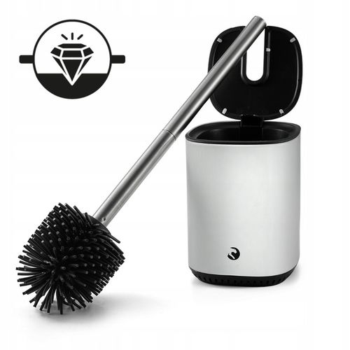 SZCZOTKA DO WC SILIKONOWA BIAŁA TOALETOWA STAL NIERDZEWNA METALOWY STOJAK na Arena.pl