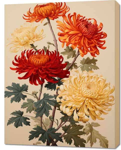 Obraz 70x90cm Tańczące Chryzantemy zdjęcie 1