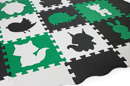Mata Piankowa Edukacyjna Puzzle Dla Dzieci 114X114 Gruba Zielona na Arena.pl