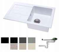 ZLEW ZLEWOZMYWAK 8 kolorów GRANIT 76x44 + SYFON