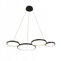 Lampa sufitowa LED czarna nowoczesna 4 pierścienie ringi do salonu Wobako