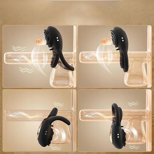 Męski wibrujący pierścień na penisa z różanym stymulatorem łechtaczki 8 na Arena.pl