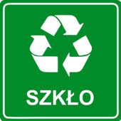 NAKLEJKA SZKŁO SEGREGACJA ŚMIECI NA ŚMIETNIK KOSZ WODOODPORNA 20x20 cm