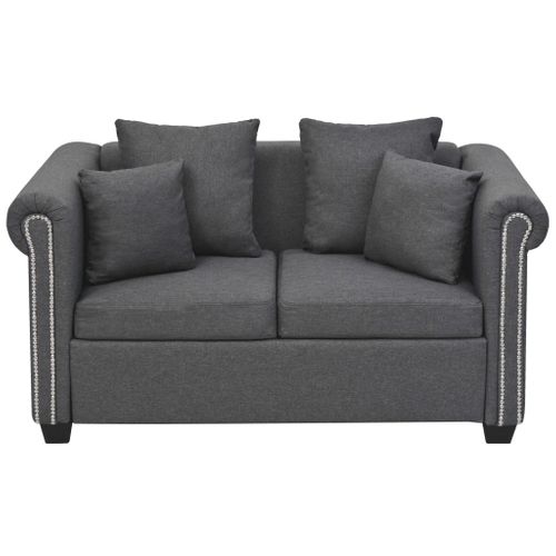 Zestaw 2 Materiałowych Sof, Ciemnoszary na Arena.pl
