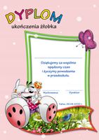 Dyplom UKOŃCZENIA ŻŁOBKA przedszkola A4 druk