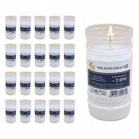 Wkłady do Zniczy 20 SZTUK parafinowe 2 DNI 11 cm parafina CAŁOROCZNE