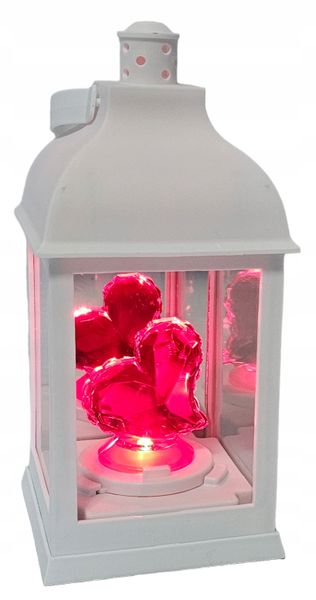 LATARENKA LED LAMPION ZNICZ SERCE NA BATERIE DEKORACYJNA BIAŁA WKŁAD KOLORY zdjęcie 5