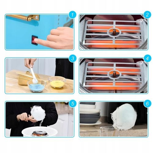 MASZYNA DO WATY CUKROWEJ DOMOWA WATA CUKROWA MASZYNKA WÓZEK + PATYCZKI na Arena.pl