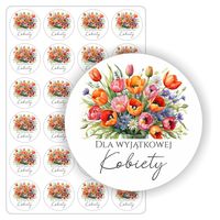 NAKLEJKI żony dla wyjątkowej kobiety DZIEŃ KOBIET pracy 24 szt. 5 cm