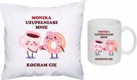 Prezent na WALENTYNKI foto poduszka + kubek zestaw