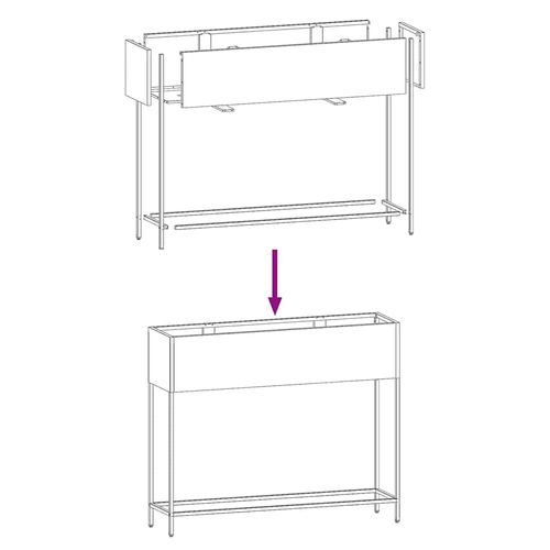 Podwyższona doniczka ogrodowa Czarny 100 x 26 x 82 cm Stal na Arena.pl