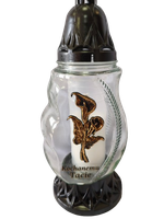 Znicz szklany "Kochanemu Tacie" z złotą kalią