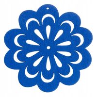 Drewniana zawieszka KWIAT ażur 50mm niebieski