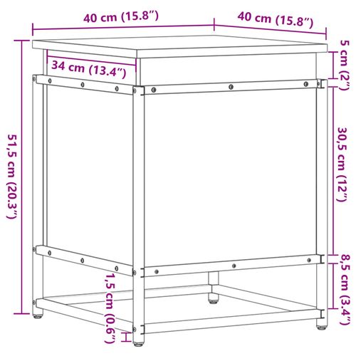 Skrzynia z pokrywą, dąb sonoma, 40x40x51,5 cm na Arena.pl