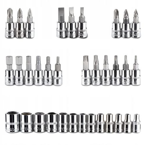 Zestaw klucze NASADKI 1/4 narzędzia klucze grzechotka TORX BITY INBUS na Arena.pl