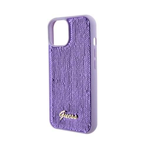 Guess Sequin Script Metal - Etui iPhone 15 (fioletowy) na Arena.pl